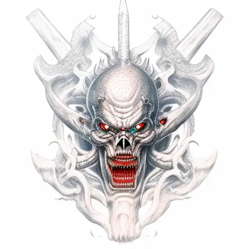 guts berserker form in hell tattoo design idea