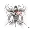 guts berserker form in hell tattoo design idea