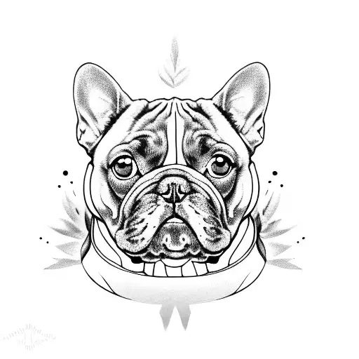 French bulldog, Semikolon tattoo design idea