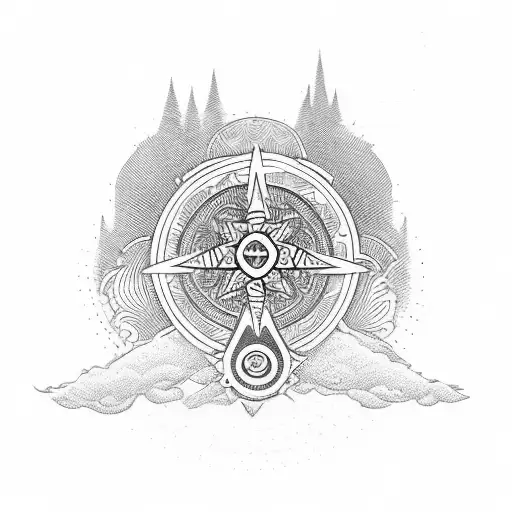 adventure motorcycle nirvana calm peace strength energy family tattoo design idea