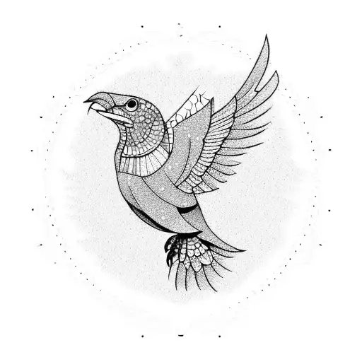 fine liverbird tattoo design idea