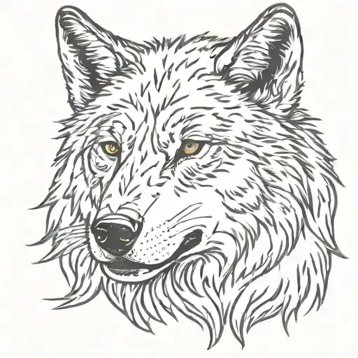 wolf head tattoo design idea