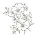 January, May, March, November, August  May, birth flower with forget me not tattoo design idea