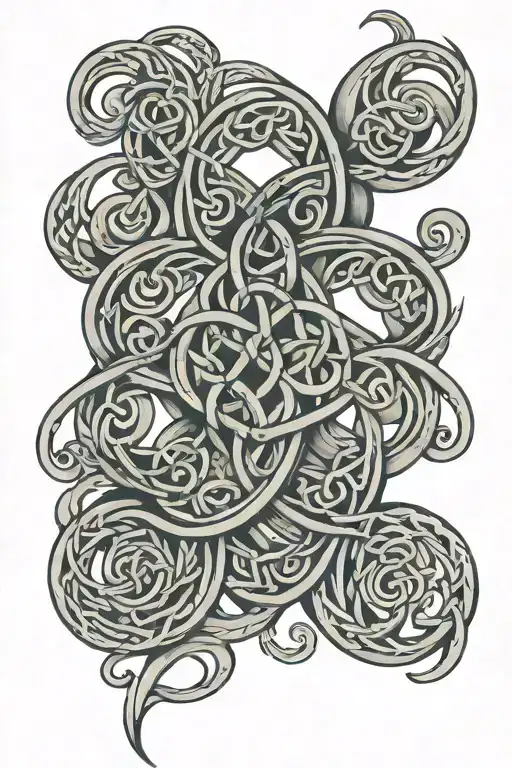 A Celtic knot design incorporating family members' initials tattoo design idea