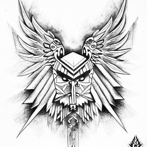 Aztec eagle tattoo design idea