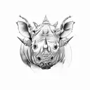 double rhinoceros tattoo design idea