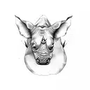 double rhinoceros tattoo design idea