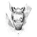 double rhinoceros tattoo design idea
