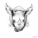 two rhinoceros tattoo design idea