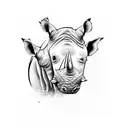 two rhinoceros tattoo design idea