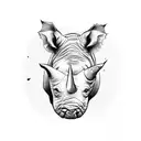 two rhinoceros tattoo design idea