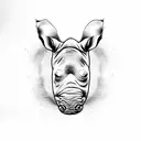 two rhinoceros tattoo design idea