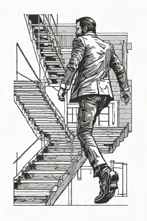 john wick walking down basement stairs tattoo design idea