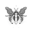 roly poly bug with leaves tattoo design idea