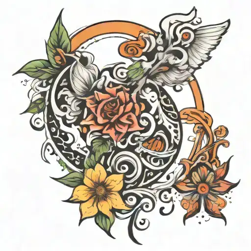 The combination of body, spirit and consciousness tattoo design idea