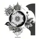 A tattoo design incorporating the seven chakras arranged in a Fibonacci spiral pattern, symbolizing balance and harmony tattoo design idea