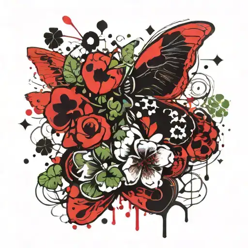 penny and clover leaf tattoo design idea