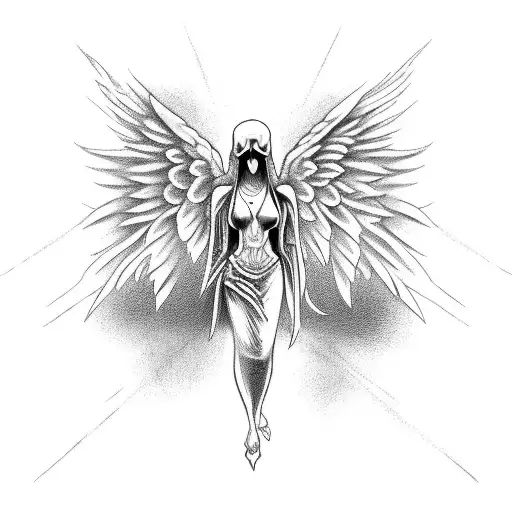 angel of death tattoo design idea
