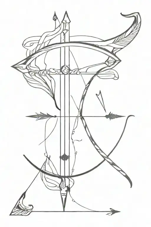 Bow and arrows tattoo design idea