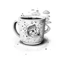 cute mug with lipstick stain on the rim tattoo design idea