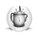 cute mug with lipstick stain on the rim tattoo design idea