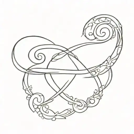 number 20 heart and infinity sign tattoo design idea