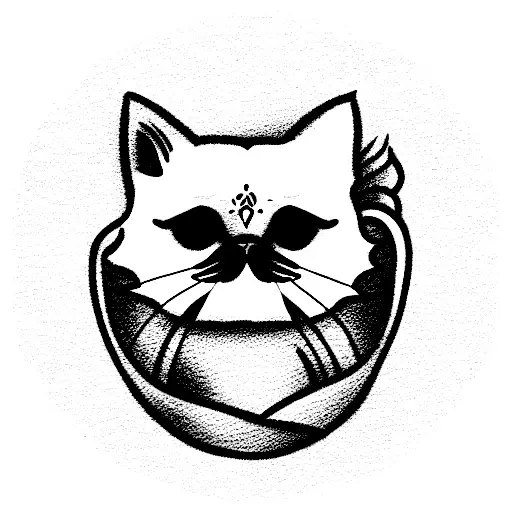 Persian cat tattoo design idea