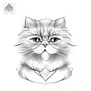 Persian cat tattoo design idea