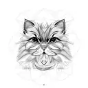 Persian cat tattoo design idea