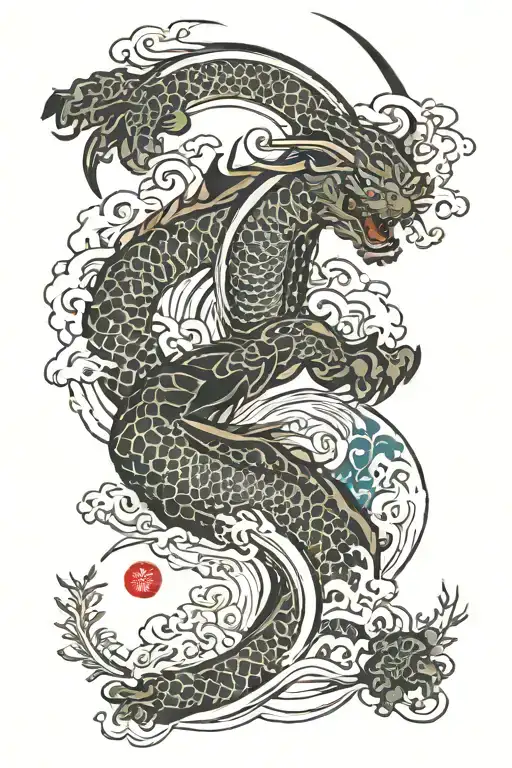 bushido inscription tattoo design idea