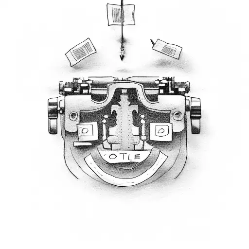 Typewriter keys spelling out 'create' tattoo design idea