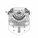 Typewriter keys spelling out 'create' tattoo design idea