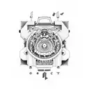 Typewriter keys spelling out 'create' tattoo design idea