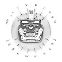 Typewriter keys spelling out 'create' tattoo design idea