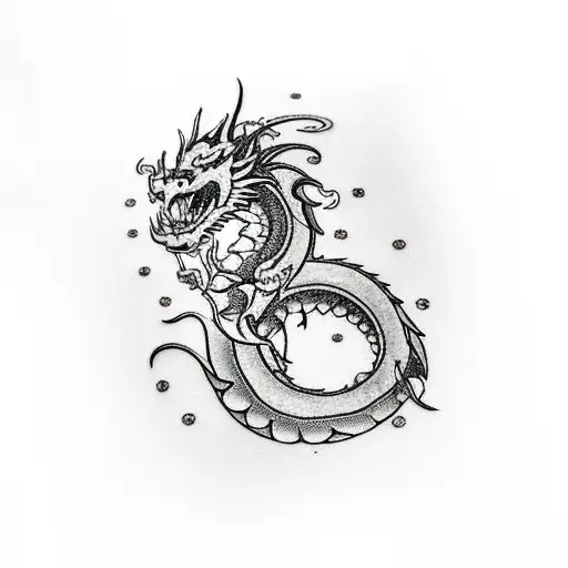 Mean looking dragon tattoo that starts on the pec and goes behind the back to the other pec tattoo design idea