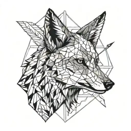 Coyotes head with an arrow wrapped tattoo design idea