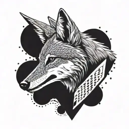 Coyotes head with an arrow wrapped tattoo design idea