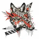 Coyotes head with an arrow wrapped tattoo design idea