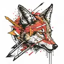 Coyotes head with an arrow wrapped tattoo design idea