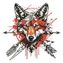 Coyotes head with an arrow wrapped tattoo design idea