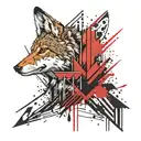 Coyotes head with an arrow wrapped tattoo design idea