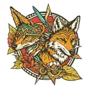 Coyotes and arrow design tattoo design idea