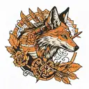 Coyotes and arrow design tattoo design idea