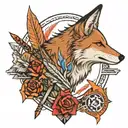 Coyotes and arrow design tattoo design idea