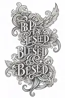 blessed written tattoo design idea