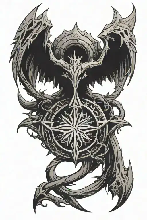 Elden ring symbol simplified tattoo design idea