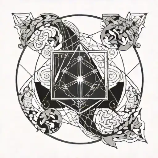 gemini and aquarius zodiac signs tattoo design idea