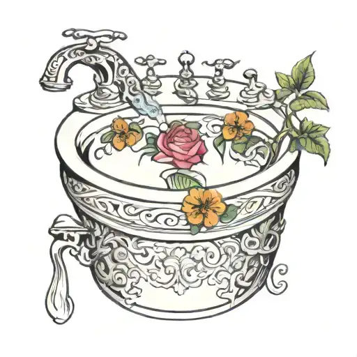 wash basin tattoo design idea