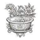 wash basin tattoo design idea