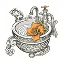 wash basin tattoo design idea